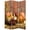 Multi-Color, variant on 3 Panel Room Divider with Stems and Flower Pattern, Cream and Green- Saltoro Sherpi