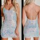 thumbnail image 3 of Falda Vestido ajustado sin mangas para mujer Vestido corto elegante Vestido con lazo Traje de vacaciones Ygjytge para Mujer Blanco T S, 3 of 7