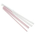 thumbnail image 2 of 7.75 in. Wrapped Jumbo Plastic Straws - White/Red Stripe (400/Pack, 25 Packs/Carton), 2 of 7