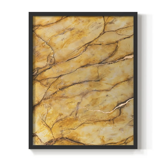 Yellow Marble II Framed Print - Solid Wood in Single Picture Frame Solid Wood 2 Framed Print
