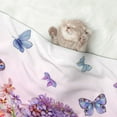 Qekee Flowers And Colorful Butterflies Print Pet Blankets Super Soft