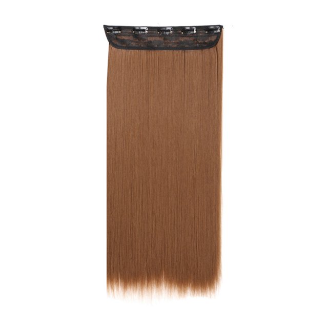 23.6 Inch Hair Extension Straight Clip in Synthetic Hair Extensions with 5 Clips Per Hairpiece for Women Girls