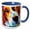Blue/White, variant on 3drose, Funny Close Up Portrait of a Cute Beagle Dog. Family Friendly Gift, 11oz Mug
