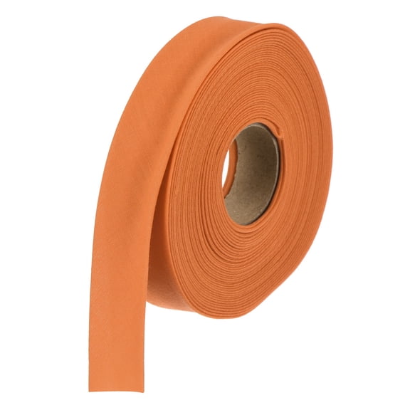 1 Inch Double Fold Bias Tape Polyester Continuous Bulk Bias Tape for Sewing, Seaming Quilting Hemming Binding Crafts (Orange 6 Yards)