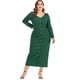 thumbnail image 1 of Vestido informal ajustado con escote en V y botones a presión para mujer, 1 of 6