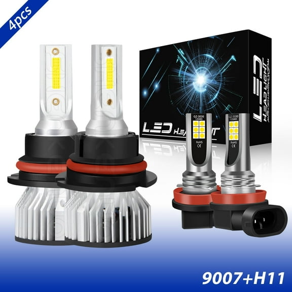 For 2014-2018 Nissan Versa Note LED Headlight Fog Light Bulb Combo Kit White 6000K
