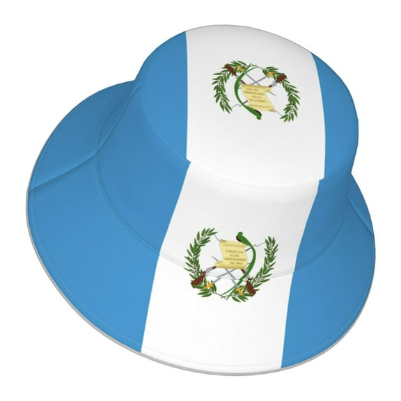 Flag Of Guatemala Bucket Hat Stripe Beach Fisherman Hats For Women Men Reversible Double-Side-Wear With Reflective