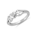 thumbnail image 2 of 925 Sterling Silver Oxidized Platinum Plated Heart And 2 Cross Women Valentines Day Gifts Ring, 2 of 4