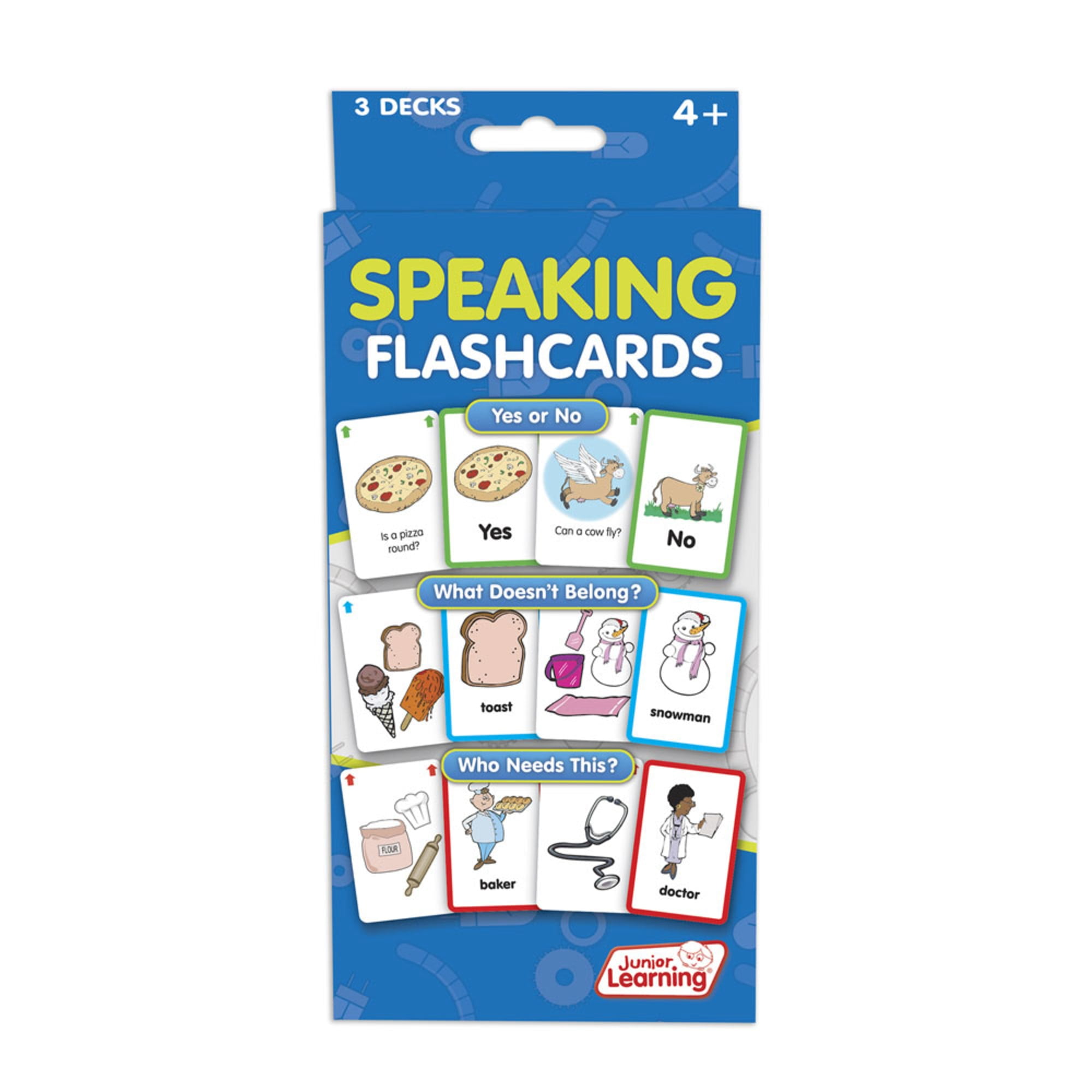 Speaking Flashcards Junior Learning for Ages 4 - 6, Kindergarten Grade 1 Learning,  Langauge Arts, Perfect for Home School, Educational Resources