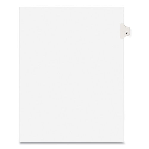 Preprinted Legal Exhibit Side Tab Index Dividers, Avery Style, 26-Tab, D, 11 x 8.5, White, 25/Pack, , Each