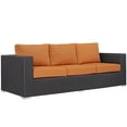 thumbnail image 2 of Modway Convene Outdoor Patio Sofa in Espresso Orange, 2 of 5