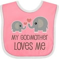 thumbnail image 3 of Inktastic My Godmother Loves Me Boys or Girls Baby Bib, 3 of 4