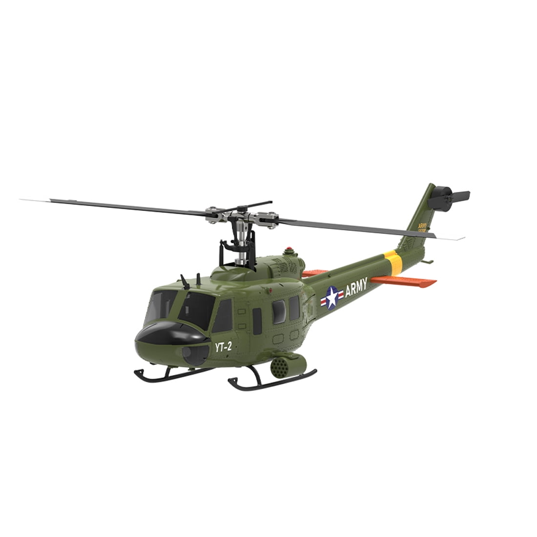 F07-V 6CH RC Helicopter, Flybarless UH-1 Huey Scale Model, 3D/6G Dual Mode Brushless Helicopter with Gyro Stabilization for Adults