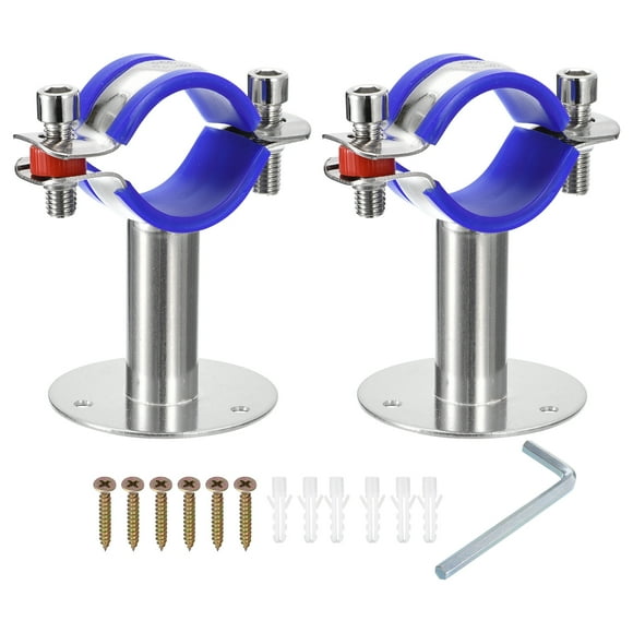 Unique Bargains 2Pack Pipe Supports Adjustable Pipe Bracket Clamp Pipe Strap for 38-40mm Pipe