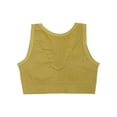 thumbnail image 6 of Yartina Womens Sports Bras Padded Yoga Bra Hollow Out Ribbed Crop Tank Top Moisture Wicking Yellow S, 6 of 7