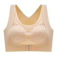 thumbnail image 2 of PEASKJP Sports Bras Skin-friendly Push Up Bra Wireless Padded No Underwire Bralettes Lace Plunge Bras Lingerie for Women Beige M, 2 of 5