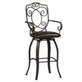 thumbnail image 1 of Linon Tabouret de Bar Pivotant en Métal à Dossier Crêté de 30 Pouces en Brun Foncé, 1 of 10