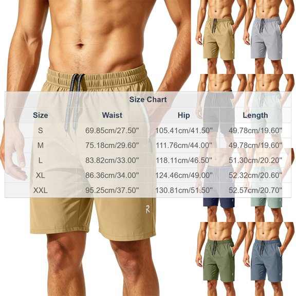 Hurxie Men's Athletic Running Shorts Quick Dry Workout Shorts Lightweight Sports Gym Basketball 7"/ 9"/ 5" Tennis Hiking Army Green,2XL