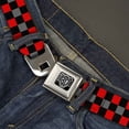 thumbnail image 2 of Buckle-Down Belt, Seatbelt Buckle Belt, Checker Black Gray Red, 34 to 52 Inches, 2 of 9