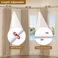 thumbnail image 3 of Bay Window Curtain Rods, U Shape Heavy Duty Curved Curtain Rods for Bay Windows with Brackets, 59-184" Adjustable for Bedroom, Living Room, Dinging Room, White, 3 of 7