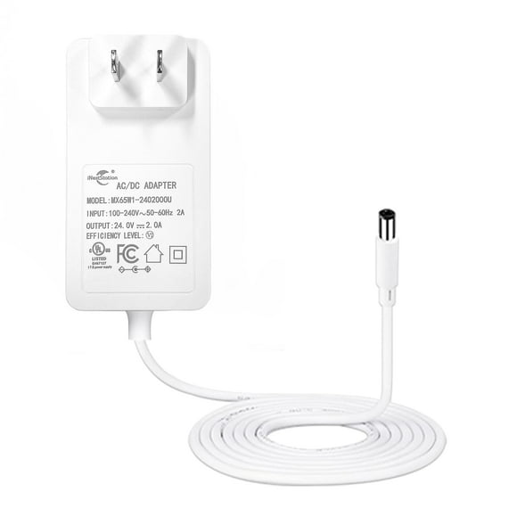 iNextStation 24V 2A Power Adapter Supply AC 100-240V to DC Transformer Converter for LED Light Strip LCD Monitor Router Car Devices CCTV Camera 5.5mm X 2.1mm US Plug UL Listed