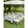 thumbnail image 5 of 54x80 Inch Outdoor Tablecloth with Umbrella Hole Zipper Rectangle Easter Rectangular Tablecloths Outside Waterproof Bunny Spring Floral Eggs Sage Green Wooden Patio Table Cloth Cover for Picnic Party, 5 of 8