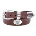 thumbnail image 1 of ZeppelinProducts TXT-BOLPTCRC-TAN-32 Texas Tech Concho Croc Tan Leather Belt- 32 Waist, 1 of 1