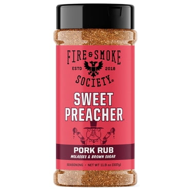 Fire & Smoke Society Sweet Preacher BBQ Seasoning Pork Rub, 11.9 Ounce Mixed Spices & Seasonings