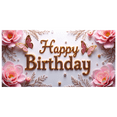 thumbnail image 2 of Pink Background Happy Birthday Banner with Peony and Butterfly Elements Party Decoration Photography Prop Backdrop for Birthday Party Supplies Celebrations Photo Booth Setup, 2 of 8