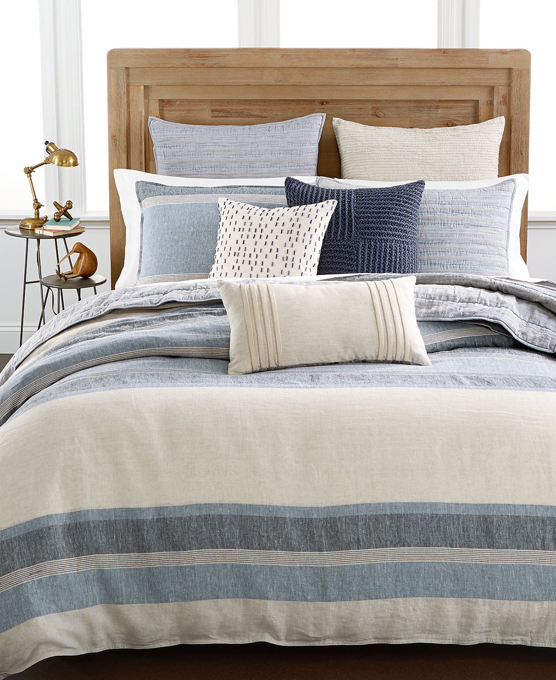 Hotel Collection Linen Stripe Full, Hotel Collection Woven Texture Full Queen Duvet Cover