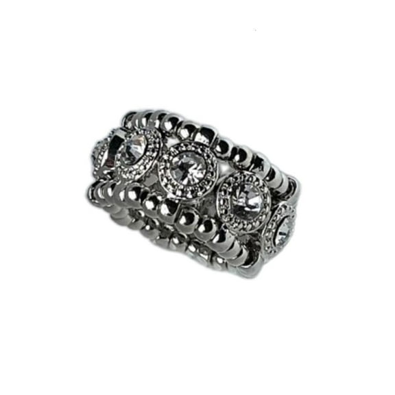 lanema Rhinestone Stretch Rings Stackable Elastic Rings Minimalist Beaded Daily Wear Jewelry