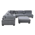 thumbnail image 5 of Lexicon Traverse 6-Piece Corduroy Modular Sectional with Ottoman in Gray, 5 of 8