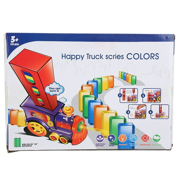 Domino Car, Automatically Shaped Domino Toy, Electric For Spread Dominoes Children Transparent Type 60pcs