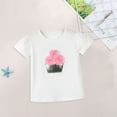 thumbnail image 4 of EnJoCho Kids Casual T-Shirt Toddler Kids Girls Solid White Basic Short Sleeve 3D Sequin Flower Pot Printed Clothing Children's Crew Neck Blouse Tops, 4 of 9