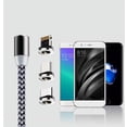 thumbnail image 2 of USB Magnetic Charging Cable 3 in 1 Magnetic Charging, Nylon Braided Cable, Magnetic USB Cable for All Types of Phones and Tablets, Silver, 2 of 10