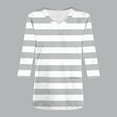 thumbnail image 4 of Cavosen Scrub Uniform Top Women Gray 3/4 Sleeve V Neck Scrub Tops Stretchy Soft Xmas Striped Workout Scrub Shirts with Pocket Lightweight Workwear Wicking Underscrub Tee Tunic S, 4 of 5