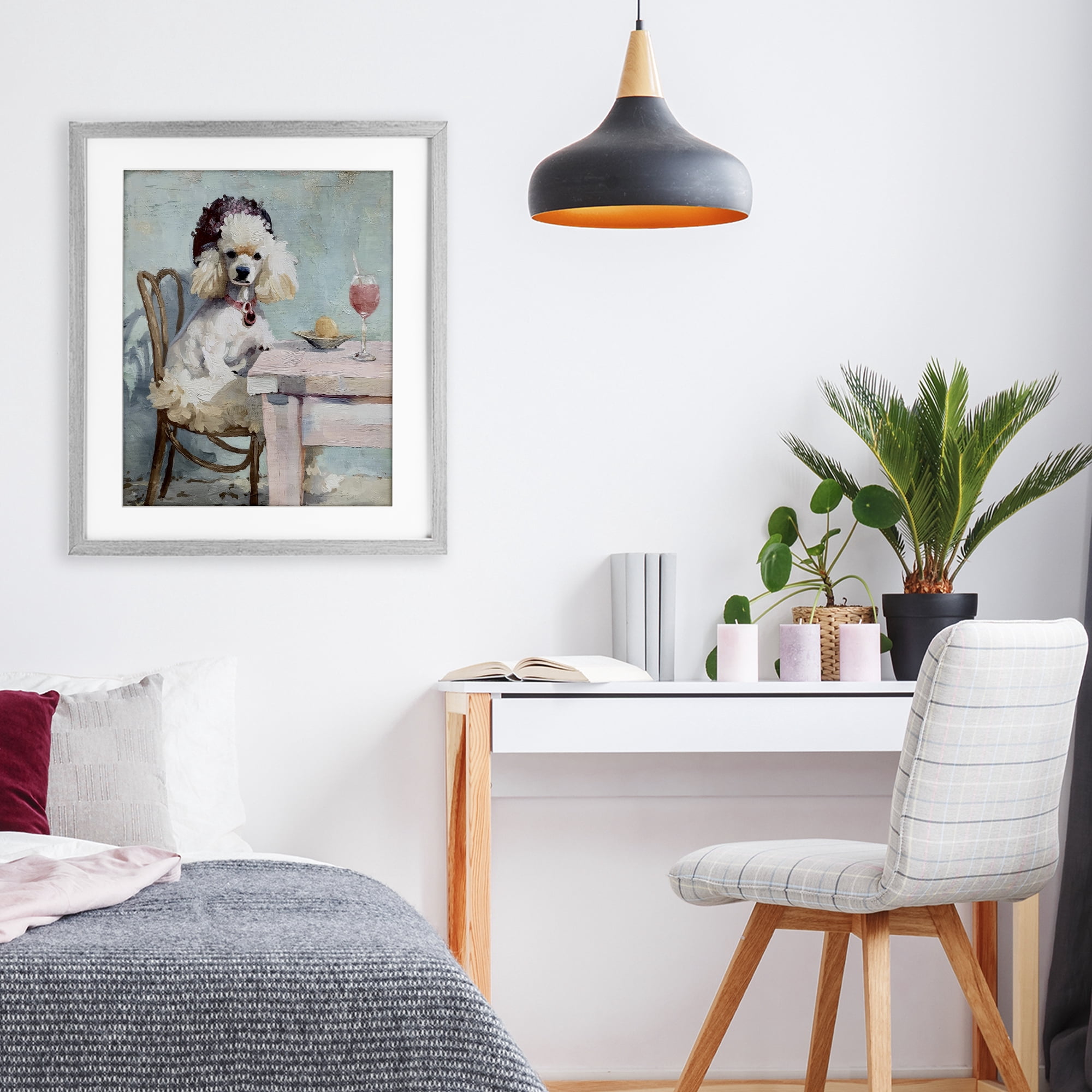 Stupell Industries Ladies Who Lunch Poodle Gray Framed Print Under Glass, design by Annabelle Hall