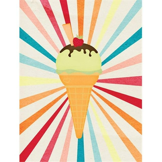 Ice Cream With Strawberry On Top Flag Garden Size