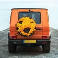 thumbnail image 6 of Sikiie Flower Bush Sunflower PVC Leather Spare Tire Wheel Cover Spare Tire Cover, for Car Truck SUV Camper Trailer Universal Fit(14-17in)-16 inch, 6 of 6