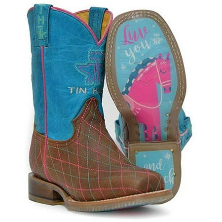 

Kid s Tin Haul Hearts & Colts Boots With To The Barn & Back Sole Handcrafted Brown