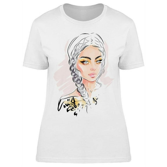 Glamorous Girl With Braids T-Shirt Women -Image by Shutterstock, Female Small
