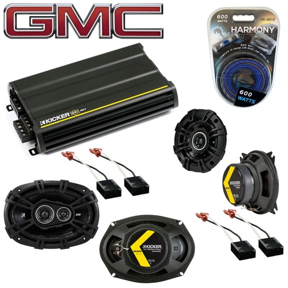 Fits GMC Safari Mini Van 1991-1995 Speaker Upgrade Kicker DS Coax & CX300.4 Amp - Factory Certified Refurbished