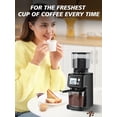 thumbnail image 3 of Homtone Electric Burr Coffee Grinder, Conical Anti-Static Espresso Grinder with 51 Precise Settings, Digital Display, Adjustable for 2-12 Cups, 120v Clog-Free, Black, 3 of 10