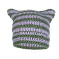 thumbnail image 1 of Winter Cat Ears Hat Warm Knit Hats Soft Stretch Thick Cute Knitted Cap For Cold Weather Bureau French, 1 of 4