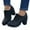 #083-Dark Gray, variant on Wowcloth Lace-Up Chunky Heel Pumps for Women – Solid Color Design with Adjustable Ankle Straps, Commuter Ankle Boots for Office Footwear