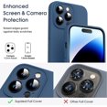 thumbnail image 2 of Liquid Silicone Case for iPhone 14 Pro, [True Liquid Silicone] [Anti Fingerprint] 4 Layer Phone Case Protective Cover, Full Coverage Around Camera & Built-in Microfiber, 6.1", Blue, 2 of 15