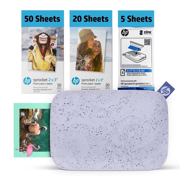 Impresora de Fotos HP Sprocket 2x3 Bluetooth Inalámbrica Portátil Morada