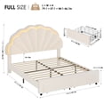 thumbnail image 6 of Homfa Full LED Bed Frame with Storage Drawers, Velvet Upholstered Bed with Adjustable Petal Headboard, No Box Spring Needed, Beige, 6 of 8