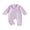 Purple, variant on Cenuakty Baby Jumpsuit Long Sleeve Stripes Print Button Up Romper Footless Pajamas
