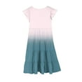 thumbnail image 5 of YunPes Girls Summer Dresses Double Layer Sleeve Flowy A Line Casual Gradient Midi Dresses for 615 Years Birthday Dresses for Girls 5 Years Old Toddler 5t Dresses, 5 of 5